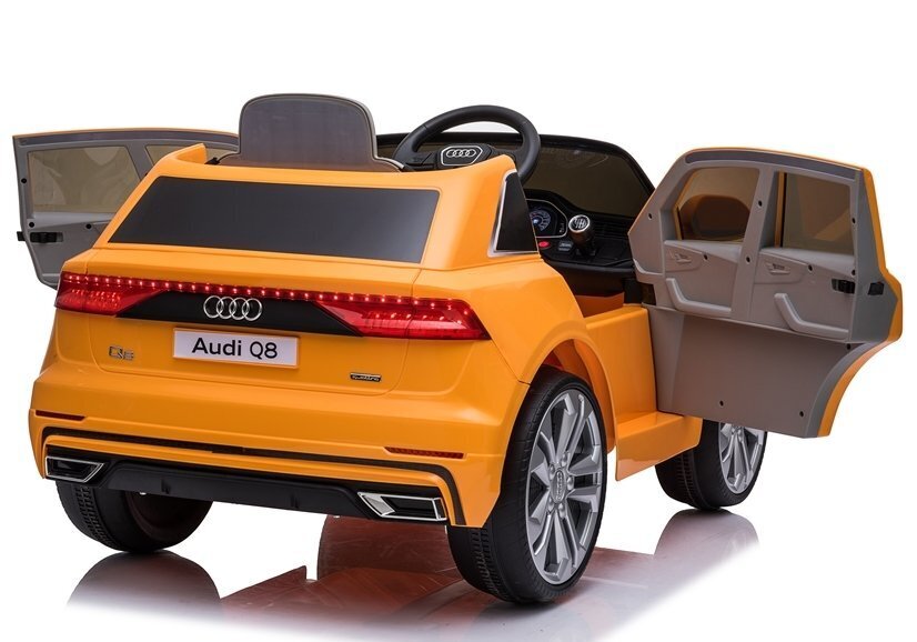 Vaikiškas vienvietis elektromobilis Audi Q8, oranžinis kaina ir informacija | Elektromobiliai vaikams | pigu.lt