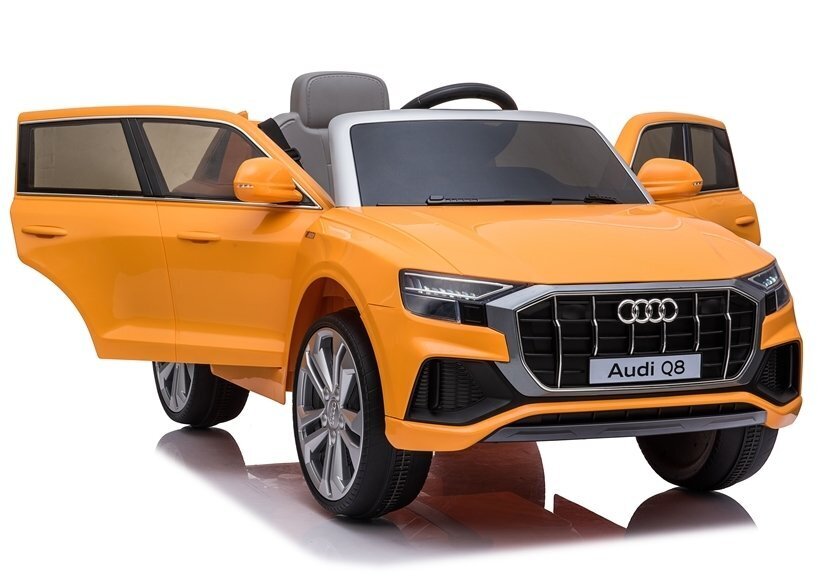 Vaikiškas vienvietis elektromobilis Audi Q8, oranžinis kaina ir informacija | Elektromobiliai vaikams | pigu.lt