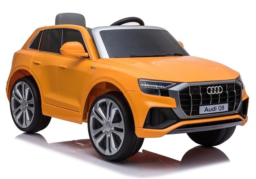 Vaikiškas vienvietis elektromobilis Audi Q8, oranžinis kaina ir informacija | Elektromobiliai vaikams | pigu.lt