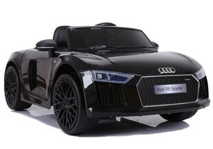 Vaikiškas vienvietis elektromobilis Audi R8 Spyder, juodas kaina ir informacija | Elektromobiliai vaikams | pigu.lt