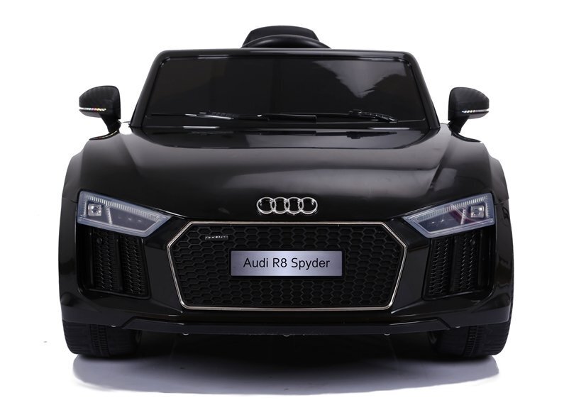 Vaikiškas vienvietis elektromobilis Audi R8 Spyder, juodas kaina ir informacija | Elektromobiliai vaikams | pigu.lt