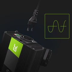 Green Cell Power Inverter PRO 12V to 230V 500W|1000W Pure sine wave цена и информация | Зарядные устройства для аккумуляторов | pigu.lt