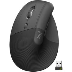 Logitech Lift Vertical Ergonomic Mouse, left handed, black - Wireless mouse kaina ir informacija | Pelės | pigu.lt