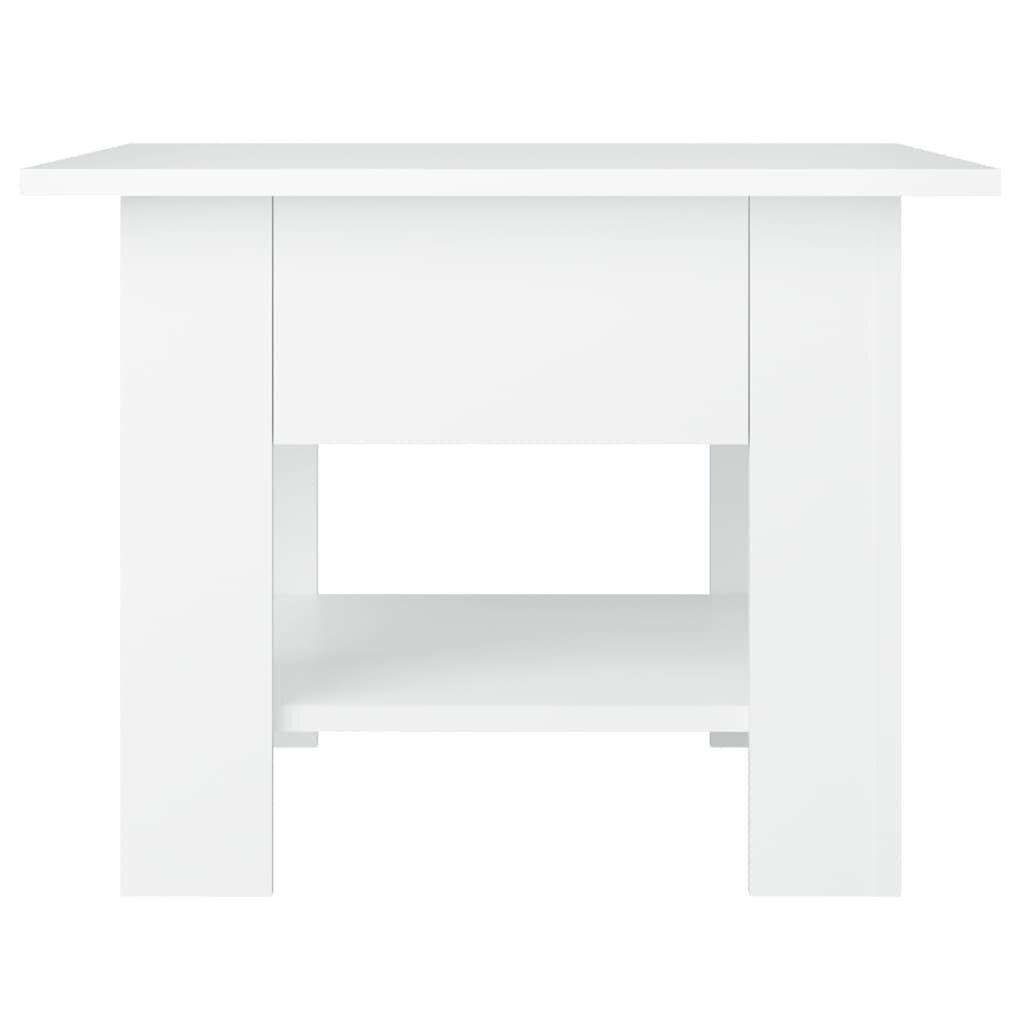 vidaXL Kavos staliukas, baltos spalvos, 55x55x42cm, MDP kaina ir informacija | Kavos staliukai | pigu.lt