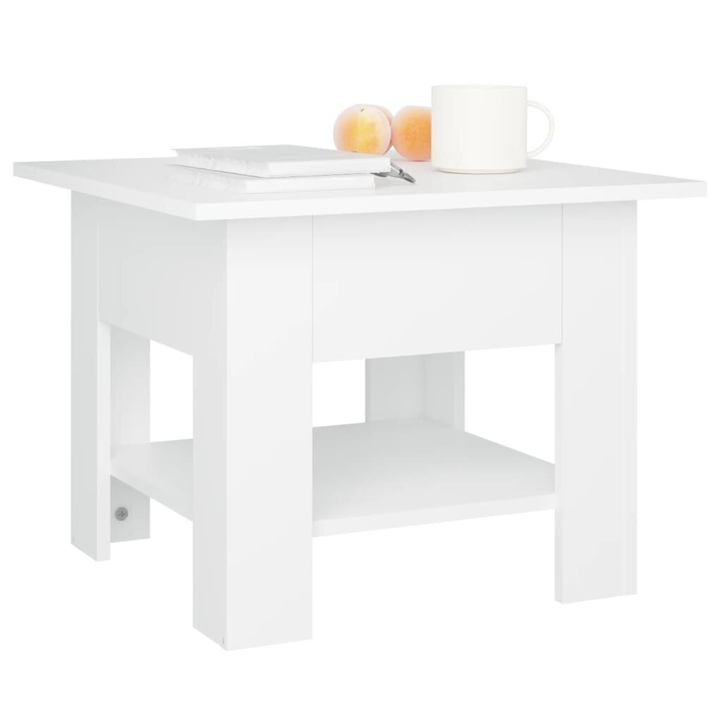 vidaXL Kavos staliukas, baltos spalvos, 55x55x42cm, MDP kaina ir informacija | Kavos staliukai | pigu.lt