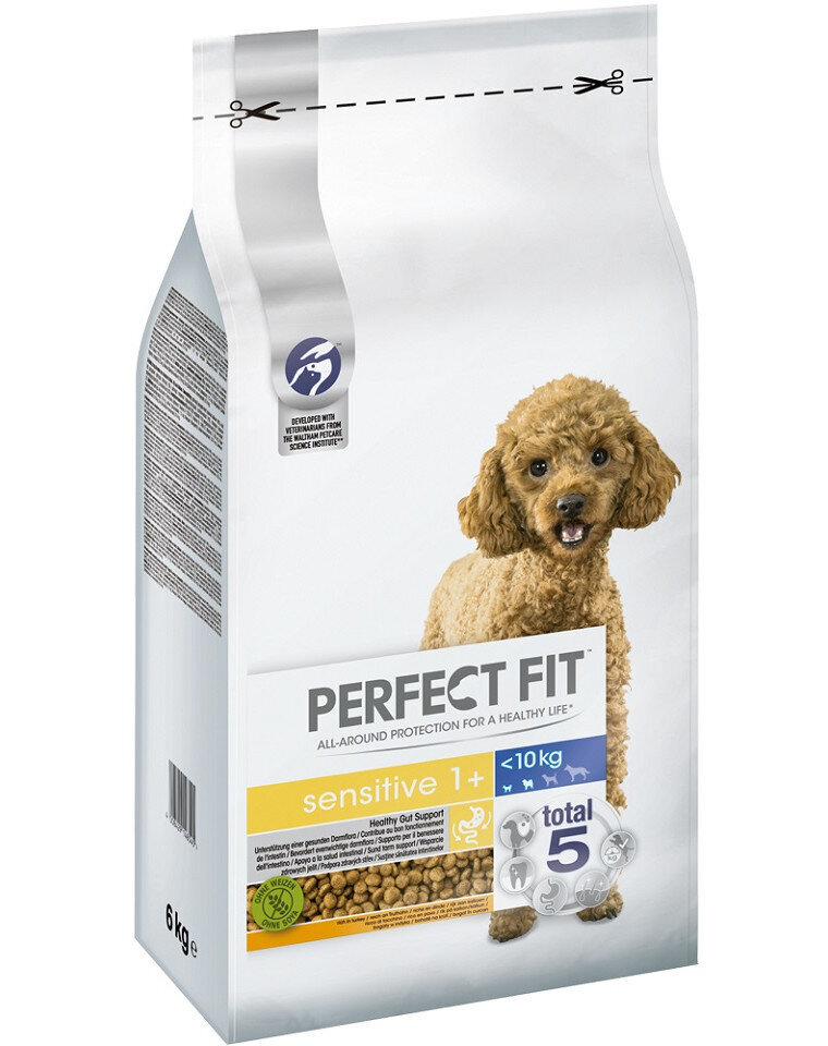 Perfect Fit Sensitive 1+ mažų veislių šunims su kalakutiena, 6 kg kaina ir informacija | Sausas maistas šunims | pigu.lt