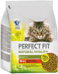 Корм для кошек Perfect Fit Natural Vitality с говядиной и курицей, 3х2,4 кг цена и информация | Сухой корм для кошек | pigu.lt