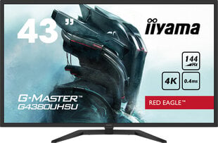 Iiyama Red Eagle Gaming Monitor G-Master G4380UHSU-B1 42.5 &quot; kaina ir informacija | Iiyama Kompiuterinė technika | pigu.lt