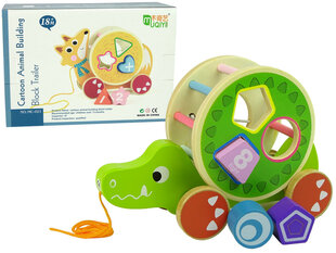 Medinis rūšiuoklis su virvele - Krokodilas kaina ir informacija | Žaislai kūdikiams | pigu.lt