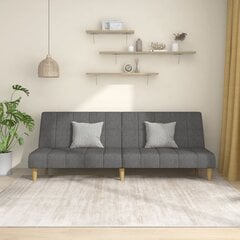 Dvivietė sofa-lova, šviesiai pilka, audinys kaina ir informacija | Sofos | pigu.lt