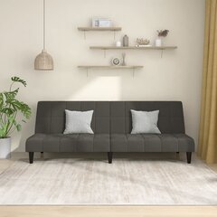 Dvivietė sofa-lova, tamsiai pilka, aksomas kaina ir informacija | Sofos | pigu.lt