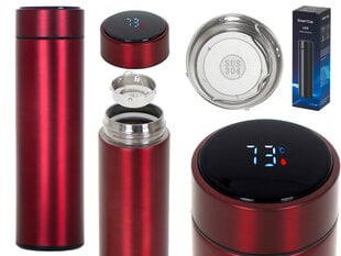 Termo puodelis Smart-LED, 500 ml, bordo kaina ir informacija | Termosai, termopuodeliai | pigu.lt