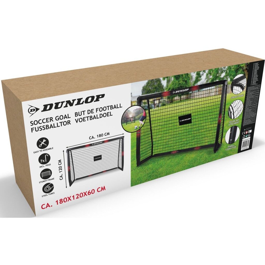 Futbolo vartai Dunlop Pro Tech, 180x120x60cm kaina ir informacija | Futbolo vartai ir tinklai | pigu.lt