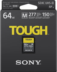Sony карта памяти SDXC 64GB M Tough UHS-II C10 U3 V60 цена и информация | Карты памяти для фотоаппаратов, камер | pigu.lt