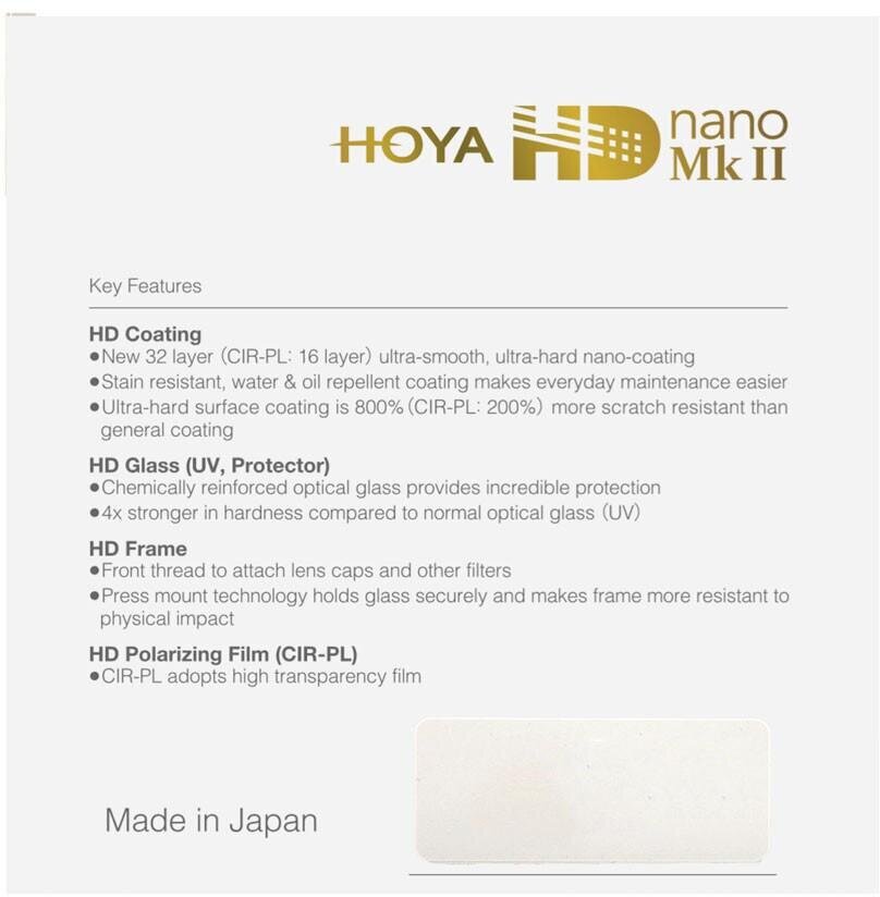 Hoya HD nano MkII UV kaina ir informacija | Filtrai objektyvams | pigu.lt