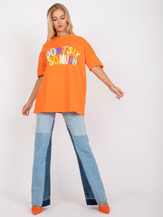 Женская оранжевая футболка с принтом цена и информация | Женские блузки, рубашки | pigu.lt