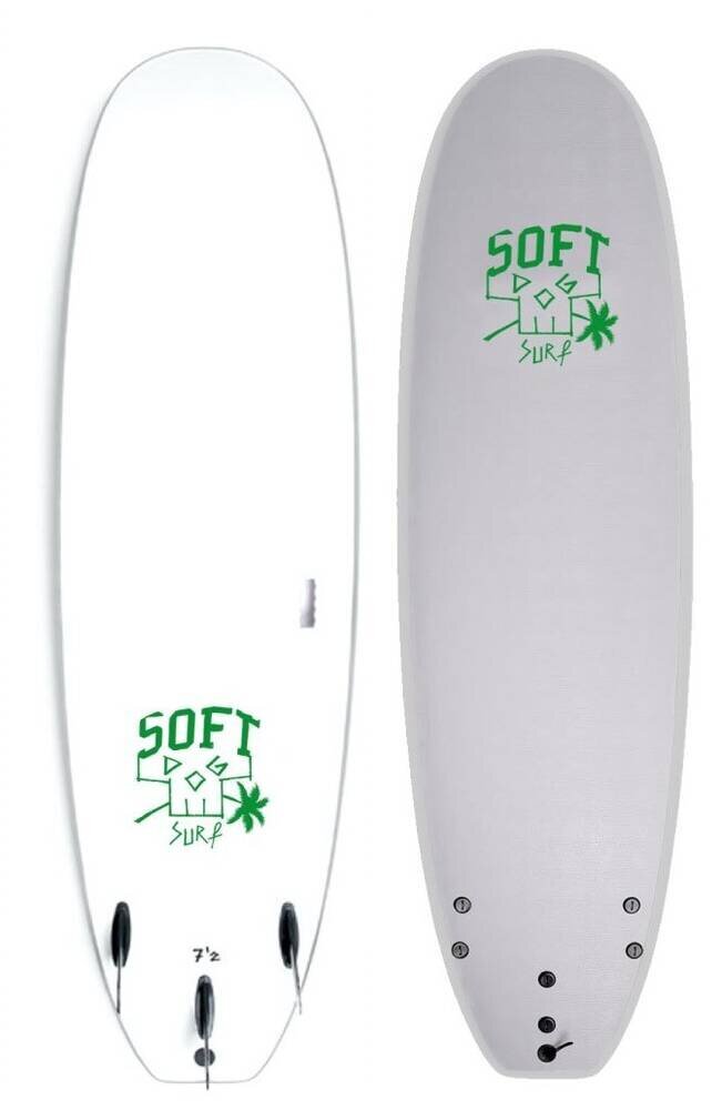 Banglentė Softdog Skooldog Soft Top Surfboard Color: Grey/Green Length: 6'7" kaina ir informacija | Irklentės, vandens slidės ir atrakcionai | pigu.lt