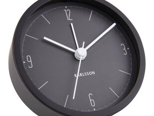 Žadintuvas - Skaičiai ir linijos, juodas, 9 cm kaina ir informacija | Laikrodžiai | pigu.lt