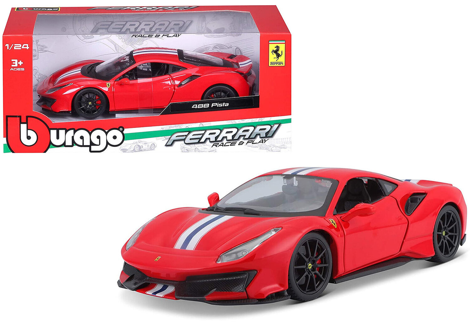 Kolekcinis modeliukas Auto Bburago Ferrari 488 Pista 1:24 kaina ir informacija | Kolekciniai modeliukai | pigu.lt