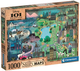 101 Далматинец Disney Maps * 1000 * цена и информация | Пазлы | pigu.lt