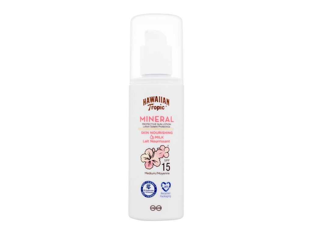 Pienelis nuo saulės Hawaiian Tropic Mineral Skin Nourishing Milk SPF15, 100ml цена и информация | Kremai nuo saulės | pigu.lt