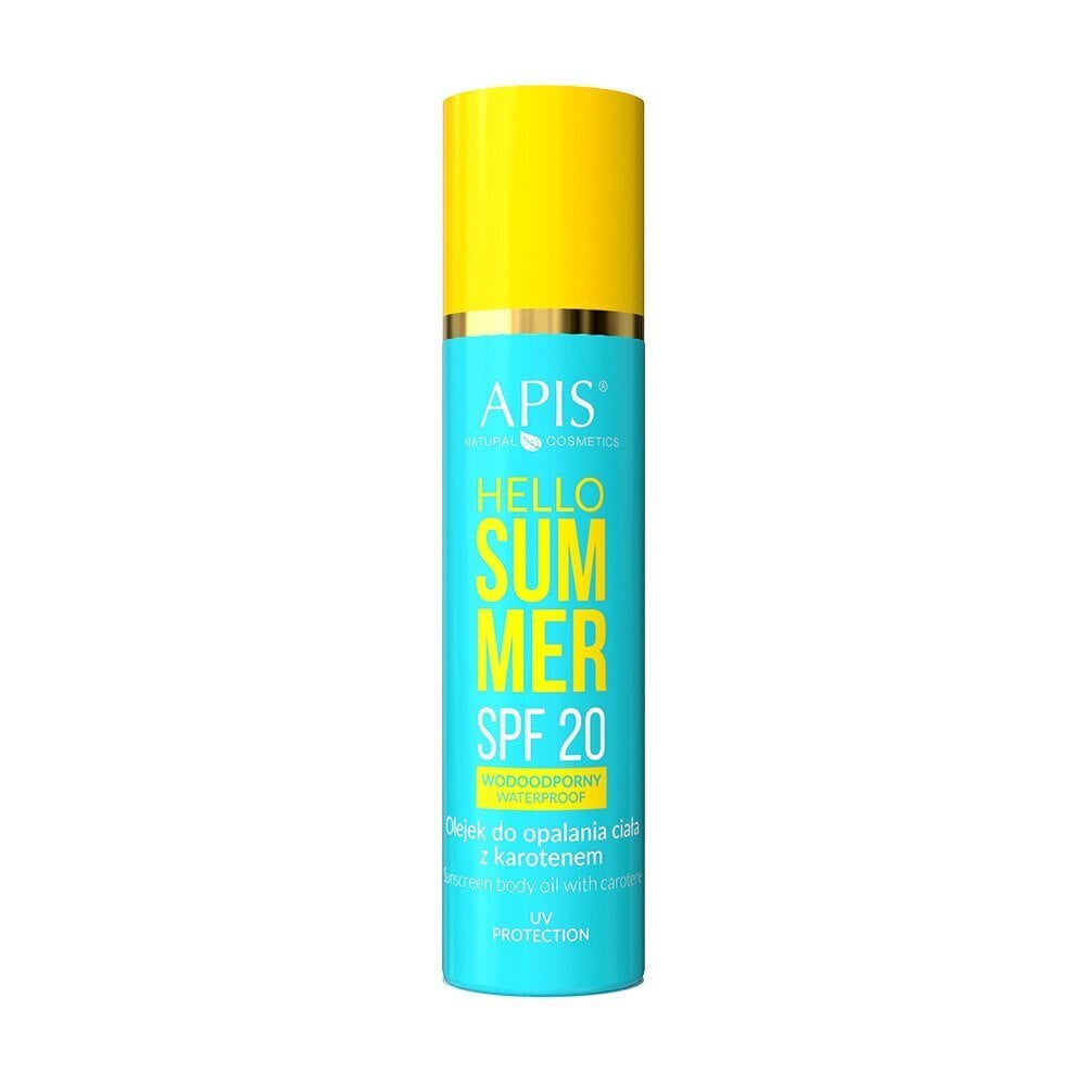 Vandeniui atsparus kūno apsaugos nuo saulės aliejus su karotinu Apis Hello Summer Sunscreen Body Oil SPF20, 150ml kaina ir informacija | Kremai nuo saulės | pigu.lt