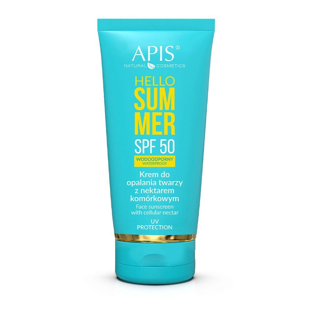 Vandeniui atsparus veido kremas su SPF50 Apis Hello Summer Sunscreen Face, 50ml kaina ir informacija | Kremai nuo saulės | pigu.lt