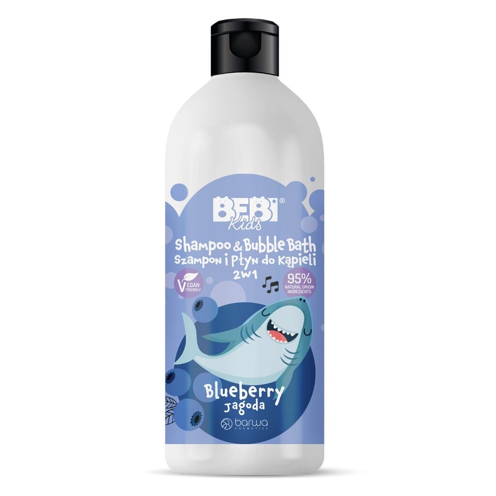 Šampūnas ir vonios losjonas vaikams Barwa Bebi Kids Shampoo & Bubble Bath 2in1 Blueberry, 500ml цена и информация | Kosmetika vaikams ir mamoms | pigu.lt