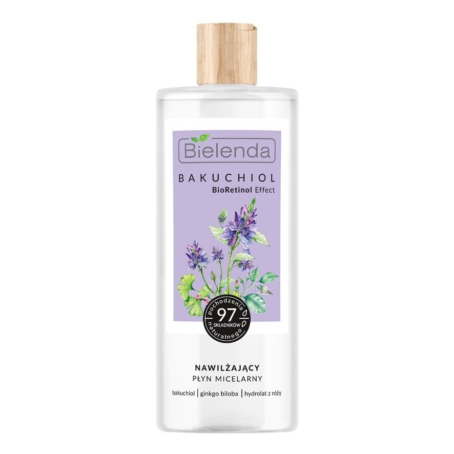 Drėkinamasis micelinis vanduo Bielenda Bakuchiol BioRetinol Effect, 500ml kaina ir informacija | Veido prausikliai, valikliai | pigu.lt