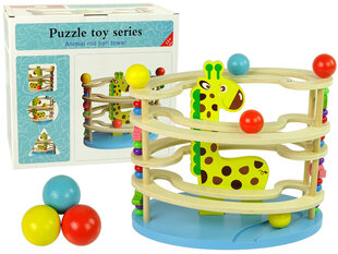 Medinė kamuoliukų trasa su žirafa kaina ir informacija | Žaislai kūdikiams | pigu.lt