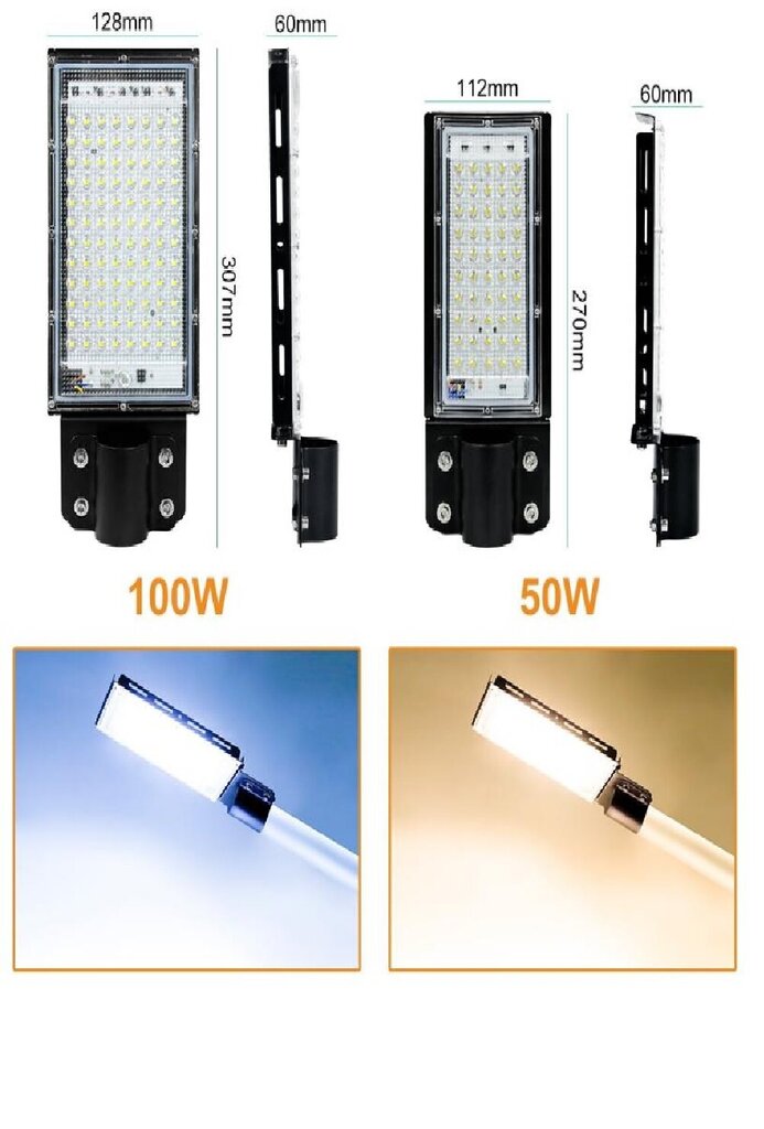 50W LED prožektorius AC 180-240V kaina ir informacija | Lauko šviestuvai | pigu.lt