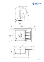 Deante granitinė virtuvinė plautuvė Deante Zorba su maišytuvu ZQZAS11A, Metallic grey цена и информация | Раковины на кухню | pigu.lt