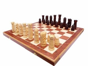 Šachmatų lentos pilis su medinėmis sagomis kaina ir informacija | Stalo žaidimai, galvosūkiai | pigu.lt