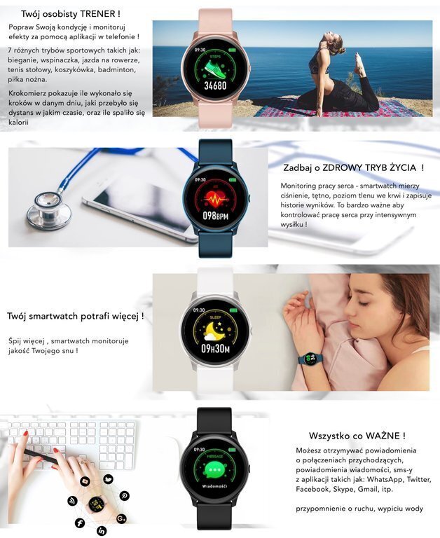 Rubicon RNCE40 Pink kaina ir informacija | Išmanieji laikrodžiai (smartwatch) | pigu.lt