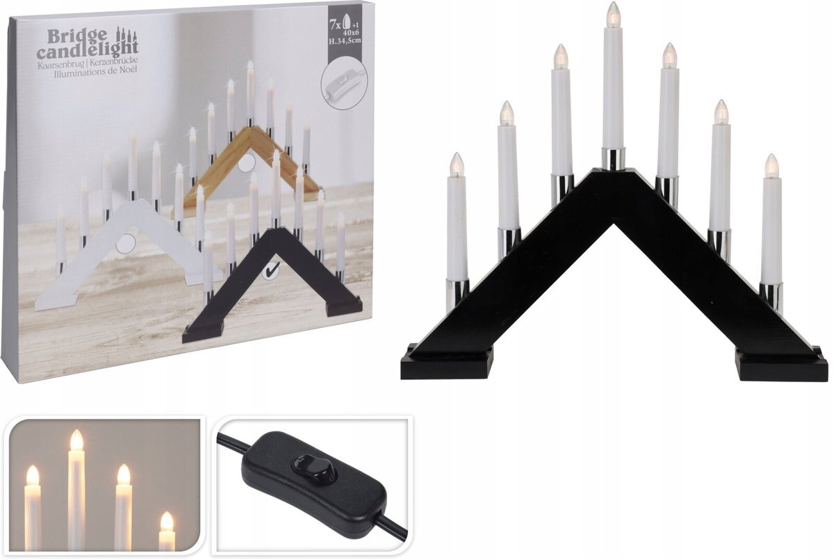 Adventinė žvakidė, 7LED kaina ir informacija | Kalėdinės dekoracijos | pigu.lt