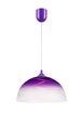Modernus pakabinamas šviestuvas su stiklo gaubtu, violetinės spalvos