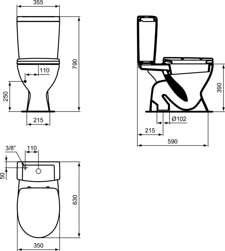 Pastatomas WC Ideal Standard, Eurovit su bakeliu ir soft close dangčiu, vertikalus pajungimas kaina ir informacija | Klozetai | pigu.lt