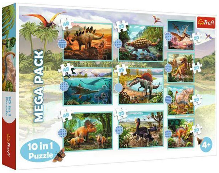 Puzzle 10in1 Meet all the dinozaurs 90390 kaina ir informacija | Dėlionės (puzzle) | pigu.lt