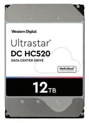 Western Digital Ultrastar DC HC520 12TB 3.5" 12000 GB Serial ATA III цена и информация | Внутренние жёсткие диски (HDD, SSD, Hybrid) | pigu.lt