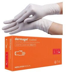 Latekso pirštinės Mercator Dermagel Coated Latex L, 100vnt., be pudros kaina ir informacija | Pirmoji pagalba | pigu.lt