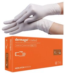 Latekso pirštinės Mercator Dermagel Coated Latex XL, 100vnt., be pudros kaina ir informacija | Pirmoji pagalba | pigu.lt