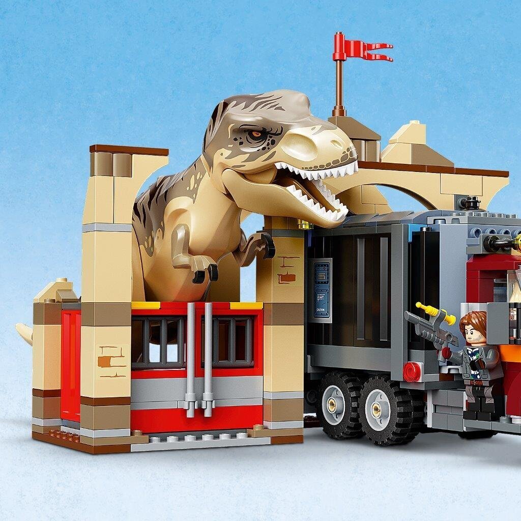 76948 LEGO® Jurassic World Dinozauro tiranozauro ir atrociraptoriaus pabėgimas kaina ir informacija | Konstruktoriai ir kaladėlės | pigu.lt