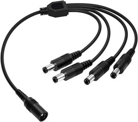 Разветвитель кабеля питания постоянного тока от 1 до 4 каналов цена и информация | Аксессуары для видеокамер | pigu.lt