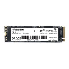 Patriot P310, 960 ГБ цена и информация | Внутренние жёсткие диски (HDD, SSD, Hybrid) | pigu.lt