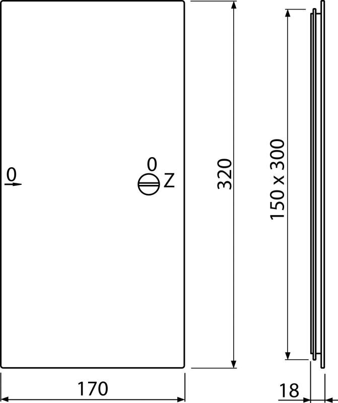 Revizinės durelės 150x300 mm, baltos kaina ir informacija | Revizinės durelės, priedai | pigu.lt