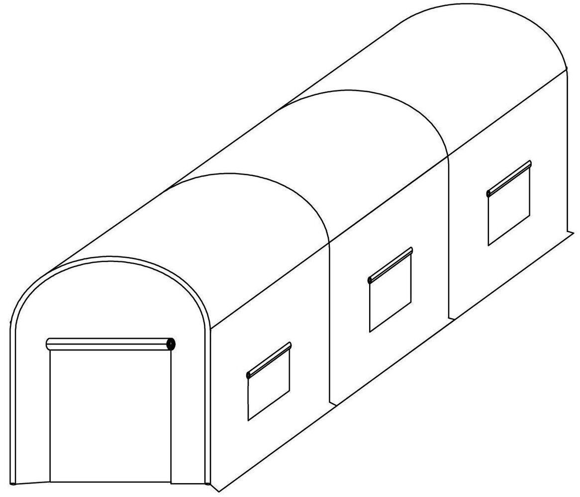 Šiltnamis žalias su langais 3x2x2m цена и информация | Šiltnamiai | pigu.lt