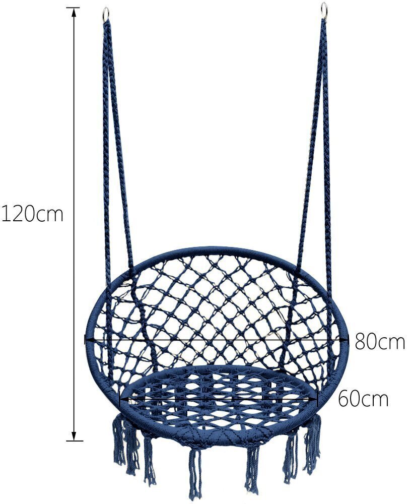 Sėdimas hamakas Funfit Garden, mėlynas цена и информация | Hamakai | pigu.lt