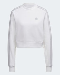 Толстовка с капюшоном женская Adidas Essentials Cropped 3 Stripes Белый цена и информация | Женские толстовки | pigu.lt