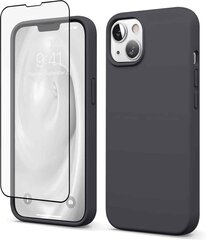 Силиконовый чехол SoundBerry для Apple iPhone 13 (real liquide silicone), space grey + защита из закаленного стекла Superior 5D цена и информация | Чехлы для телефонов | pigu.lt