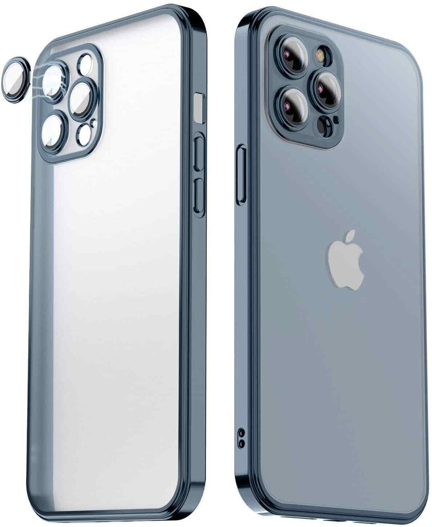 Matte transparent soft case camera protection (electroplated) Apple iPhone 13 Pro mėlynas/pilka ( glow space) цена и информация | Telefono dėklai | pigu.lt